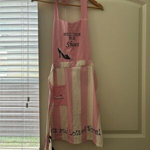 Pink and Cream Apron with Shoe Print